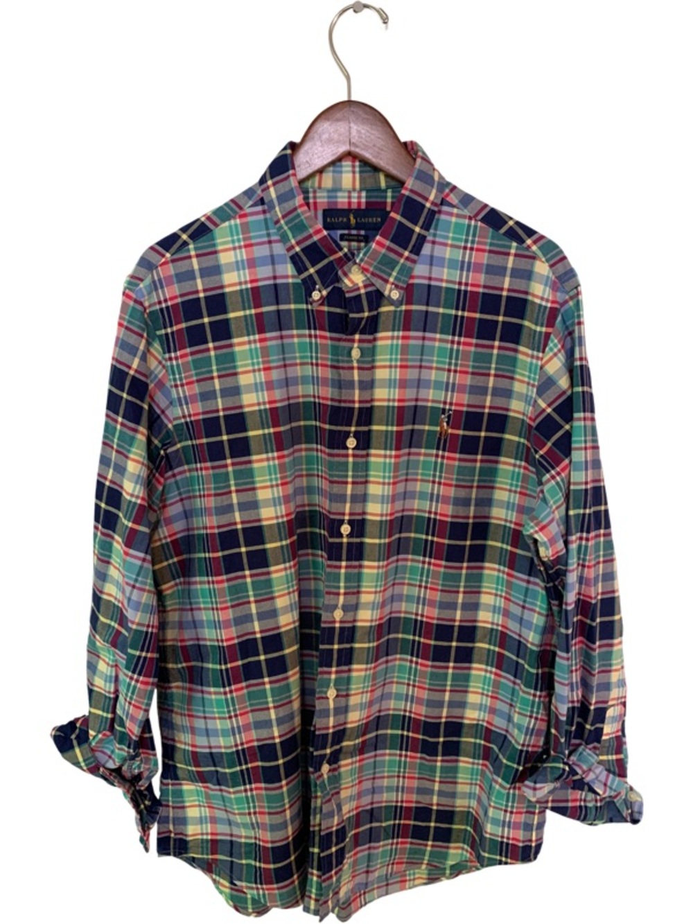 Ralph Lauren Men’s Multi-Color Plaid Button-Down Oxford Shirt